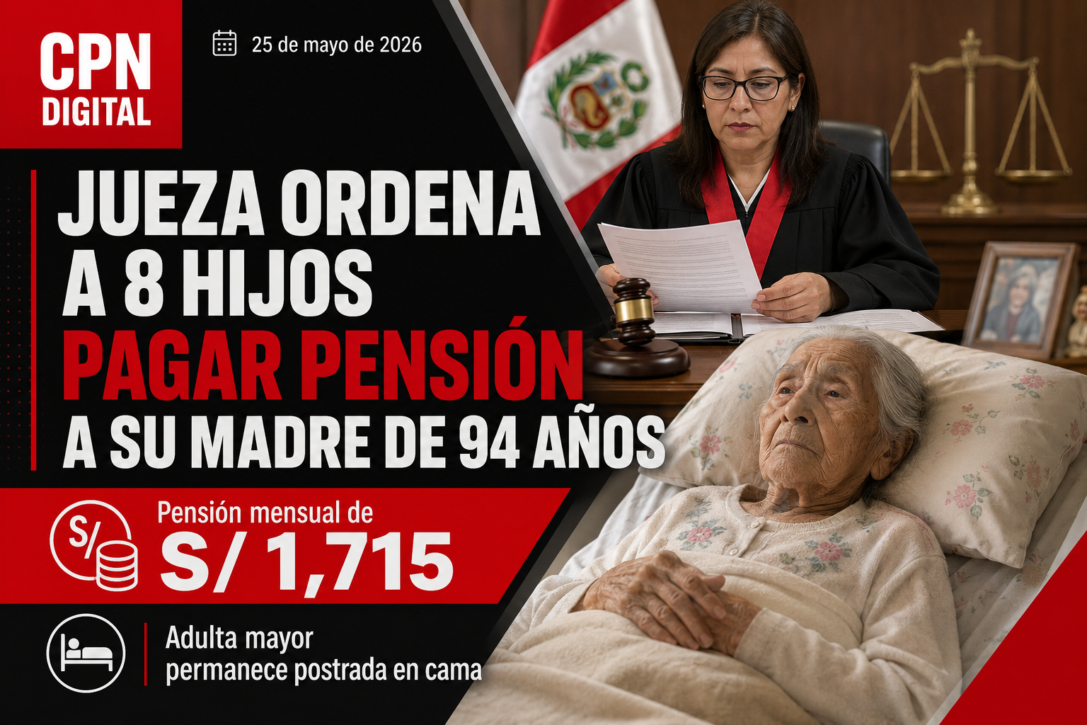 Jueza llega hasta la casa de adulta mayor y logra que sus ocho hijos paguen pensión mensual